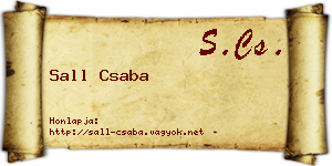 Sall Csaba névjegykártya